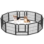 Yaheetech Parc pour Chien 12 Panneaux Enclos Chiens Chiot Lapin Rongeur Cage pour Chien Interieur Clôture en Métal pour Exercice Extérieur Pliable 63x63 cm