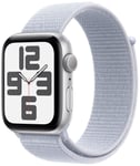 Apple Watch SE 2024 GPS 44mm Silver Blue Cloud Sport Loop One Size