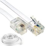 15m Meter White Rj11 To Rj11 Adsl Bt Phone Broadband Lead Modem Router Cable