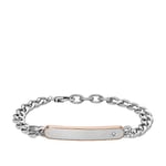 Fossil Bracelet for Men , Length: 217mm, Width: 46.4mm, Height: 8mm 2-Tone Stainless Steel Bracelet, JF04395998