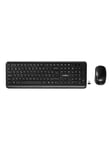 Nedis - keyboard and mouse set - AZERTY - Belgium - black - Tastatur & Mus sæt - Belgisk - Sort