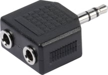 Vivanco Y Adapter, 3.5 Mm, 2X 3.5 Mm, Svart