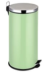 Premier Housewares 30 L Pedal Bin Slim Green Kitchen Bin Recycle Bins for Kitchen Stainless Steel Recycling Bins Kitchen Bins 65 x 30 x 36 cm