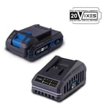 Pack batterie 2Ah + chargeur 2.4A - SCHEPPACH - 20V IXES - SBSK2.0 - Batterie et chargeur universels pour toute la gamme 20V IXES