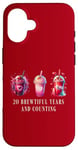 Coque pour iPhone 16 20 ans de travail anniversaire de travail Frappe drôle 20e année