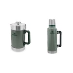 STANLEY Classic Stay Hot French Press 1.4L / 48OZ Hammertone Green Classic Legendary Thermos Flask 1.9L Hammertone Green