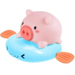 MARKS Little Piggy Rides A Flying Fish On A Chain Clockwork Playing In The Water Little Cute Pig Baby Bathing In The Bathroom With Water Spray Swimming Toys 6-month Baby Toys (Color : Blue)