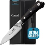 Cutluxe Paring Knife – 3.5" Small Kitchen Knife, Peeling Knife with Razor Sharp Blade – Forged High Carbon German Steel – Full Tang & Ergonomic Handle Design – Artisan Series