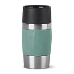 Tefal Mug isotherme vert 0,3 L, Isolation double paroi, Maintien boissons chaudes 3h, Fraîches 6h, Acier inoxydable, Revêtement silicone, Travel Mug Compact N2160310