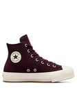 Converse Junior Girls Sport X Hoops Leather Hi Trainers - Dark Red