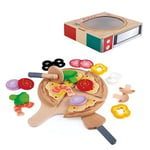 Hape Homemade Pizza Playset – 3+ Years, Pizza Oven, Toppings, Cutter, Slicer for Creative Role Play