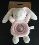 TT. DOUDOU HOCHET MAX ET SAX OURS CAPUCHE LAPIN rose blanc boule bille 100% NEUF