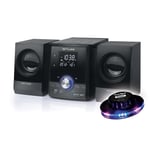 MICRO CHAINE CD BLUETOOTH M-38-BT - 2 x 10W - CD, CD-R/RW, MP3 - Radio FM - Bluetooth - Port USB - Lumière OVNI inclus