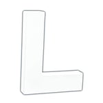 Décopatch AC741C - Un support en papier blanc mâché 1,5x10,5x12 cm, Petite lettre L