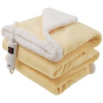 Electric Heated Throw Fleece Reversible Blanket 160 X 130cm