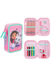 Gabby's Dollhouse Girls Pencil Case Double Zip Colouring Set Drawing Painting