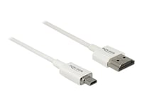 Delock High Speed Hdmi With Ethernet - Hdmi-Kabel Med Ethernet - Hdmi Hane Till 19 Pin Micro Hdmi Type D Hane - 50 Cm - Trippelskärmad - Vit - Stöd För 4K