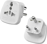 Universal Travel Adapter 2 Pack UK to India 3 Pin Plug Converter for Visitors