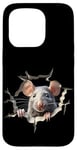 iPhone 15 Pro Mouse Hole Peeking Mice Cute Mouse Costume Boys Girls Men Case