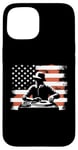 Coque pour iPhone 15 Drapeau américain DJ – Amoureux de la platine Deejay des États-Unis patriotiques