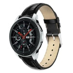 Samsung Galaxy Watch (46mm) krokotiili iho rakenteinen aito nahkainen vaihto ranneke - Musta