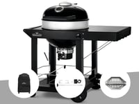 Barbecue à charbon Napoleon Kettle Pro 57 cm sur chariot + Housse pour barbecue à charbon Kettle PRO 57cm sur chariot + Rôtissoire + Lot de 2 paniers à charbon - Napoleon