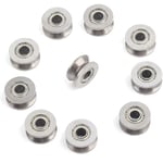 Ej.life - 10pcs V624ZZ v Groove Roulement à Billes en Acier , Mini Roulements à Billes, roulement a bille, pour Système de Mouvement Linéaire de