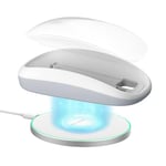 FIDECO Mouse Dock for Apple Magic Mouse 2, Mouse Charging Base with Wireless Charger, Support Wireless Charging, Ergonomic Design, Increase Comfort and Full Control