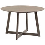 Kave Home - Table extensible ronde Maryse 70 (120) x 75 cm contreplaqué frêne et pieds bois