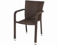 Chaise de Jardin empilable Siena Minas, 60 x 56 x 83cm, Armature : Aluminium, Surface : Gardino tressé Marron.