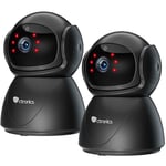 Ctronics - 5MP Caméra Surveillance Intérieure 2.4/5Ghz WiFi Détection Humaine/Mouvement, Suivi Auto, Vision Nocturne 20M, Audio Bidirectionnel pour