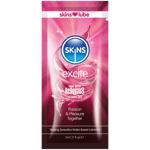 Pack of 10 Sachets - Skins Excite Tingling Water Based Lubricant - 5ml Foil