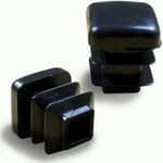 Ajile - Embout Insert Protection à Ailettes Entrant Patin Pied de Chaise Meuble Mobilier Tubulaire Carré en Plastique noir Pour Tube 16x16 mm