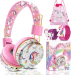 Casque Audio Enfant,Casque Bluetooth Sans Fil Enfant Avec Filaire,Dinosaures/Licorne Casque Musique Enfants 2 3 4 5 6 7 Ans,Casque Enfant Pour Ipad/Tablette,Cadeau Pour Filles/Garçon