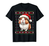 Ugly Christmas Sweater Guinea Pig Lover Santa Hat Funny Xmas T-Shirt