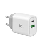 Chargeur USB-A et USB-C Xmoove Swift PD 30 W Blanc et gris