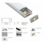 Barcelona Led - Profilé en aluminium pour bande led en surface - 17x8mm - 1 ou 2 - Aluminium