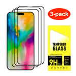 3-pack Härdat glas iPhone 16/16 Pro/16 Pro Max - Skärmskydd Transparent iPhone 16