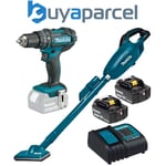 Makita DLX2422 18v Twin Pack DHP482Z Combi Drill + DCL181FZ Vacuum Cleaner 2x3ah
