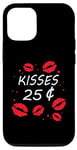 Coque pour iPhone 12/12 Pro Bisous 25 Cents Love Heart Funny Valentines Day