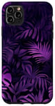 Coque pour iPhone 11 Pro Max Violet Abstrait Tropical Noir Dentelle Vintage Motif Art