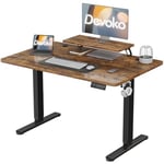 Devoko 140×60cm Electric Height Adjustable Desk, with Monitor Stand, Computer Desk, with 2 Height Memory Functions, for Bedroom, Study, Office