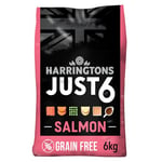 Harringtons Just 6 Complete Grain Free Hypoallergenic Salmon & Veg Dry Adult Dog Food 6kg - With Added Fresh Baked Bites