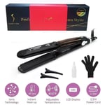 Professional Steam Hair Straightener Ceramic Vapor Argan Oail Hair Flat Iron UK