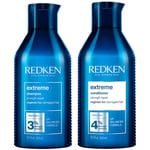 Redken Extreme Shampoo 300ml and Conditioner 300ml Bundle for Damaged Hair, with Protein and Strength Complex