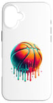 Coque pour iPhone 16 Plus Coloré Joueur de Basket Panier Panier