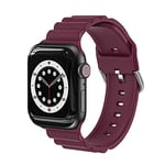 VIGTMO Bracelet Compatible avec Apple Watch Bracelet 38mm 40mm 41mm 42mm 44mm 45mm, Bracelet en Silicone Compatible avec iWatch SE/Series 7 6 5 4 3 2 1, 42mm/44mm/45mm(Bordeaux)