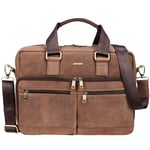 STILORD 'Vito' Vintage Sac d'affaires en Cuir Hommes Femmes pour Ordinateur Portable 14 Pouces/Sac Bandoulière/en Cuir véritable, Couleur:Torino - Marron