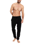 Panos Emporio Henley Bamboo Cotton Mix Lounge Pants, Black