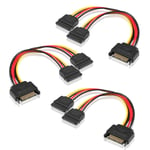 Lot De 3 Adaptateurs D'Alimentation Sata Mâle Vers 2 X Sata Femelle Y Câble Répartiteur Sata Pour Disque Dur,Disque Dur,Ssd,15 Cm